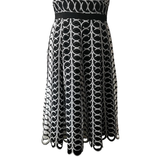 Alex Marie Women 4 Classic Cocktail Black White Embroidered Retro Vintage Dress - Picture 3 of 13